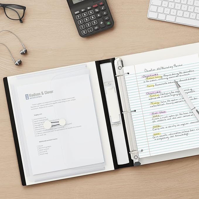 Staples Heavy-Duty 1-Inch D-Ring Binder, White – Large View 3-Ring Binder, Holds Up to 275 Sheets for School & Office