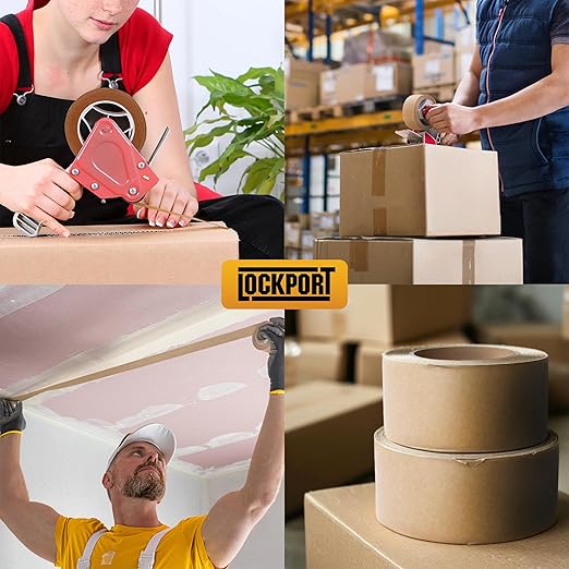 Lockport Eco Friendly Brown Packing Tape, 2 Inch x 50 Yards, 3 Rolls of Brown Kraft Paper Tape with Strong Adhesion for Moving Boxes, Shipping & Packaging, Biodegradable Waterproof Heavy Duty