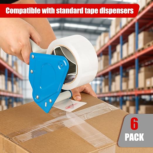 Pacific Mailer Clear Packing Tape, 1.88" x 65 Yards, 2.7 Mil, 6 Rolls Clear | Heavy Duty Strong Adhesive Shipping & Moving Tape for Storage and Warehouse Packaging