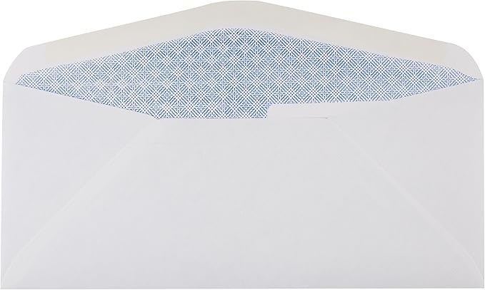 Amazon Basics #9 Double Window Security Gummed Business Envelopes for Invoices,500 Count, White