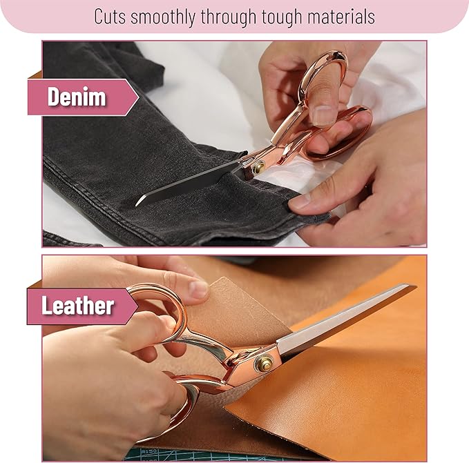 Mr. Pen- 8-inch Rose Gold Premium Fabric Scissors, Heavy Duty Tailor Shears for Cutting, Professional Sewing Cutter