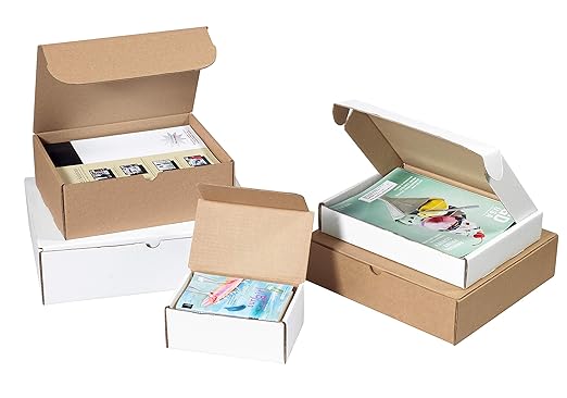 Box USA 17" Deluxe Shipping Boxes 17 1/8"L x 11 1/8"W x 4"H, 50-Pack - White Box Mailers for Packaging, Storage, Gifts or Bulk Business Orders