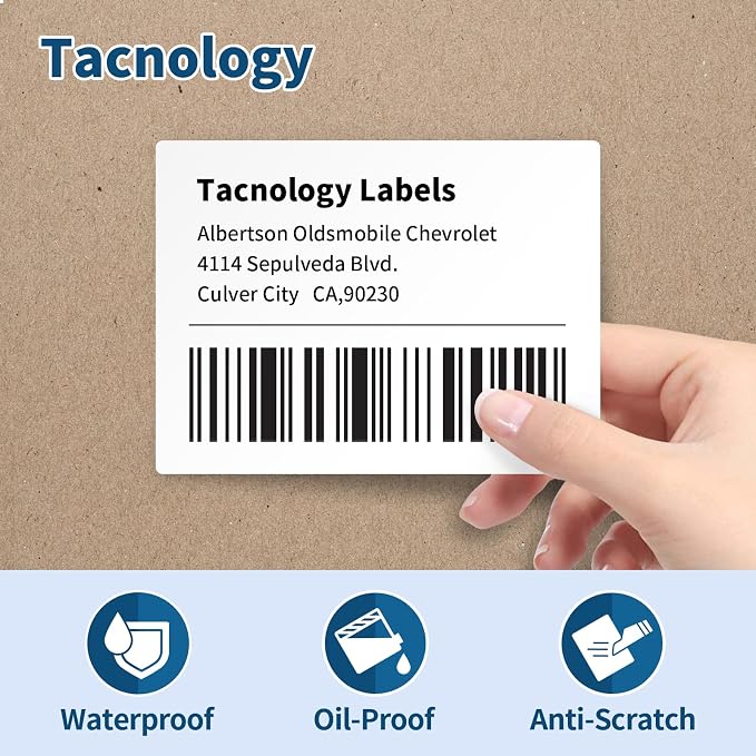 12 Rolls 4" x 3" Direct Thermal Labels - Shipping & Multipurpose Paper for Barcode Postage - Adhesive & Perforated, Compatible with Zebra Desktop Printers & Rollo Label Printer,500pcs/Roll