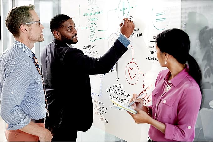 Post-it Dry Erase Whiteboard Film Surface for Walls, Doors, Tables, Chalkboards, Whiteboards, and More, Removable, Stain-Proof, Easy Installation, 3 x 2 ft Roll (DEF3x2)