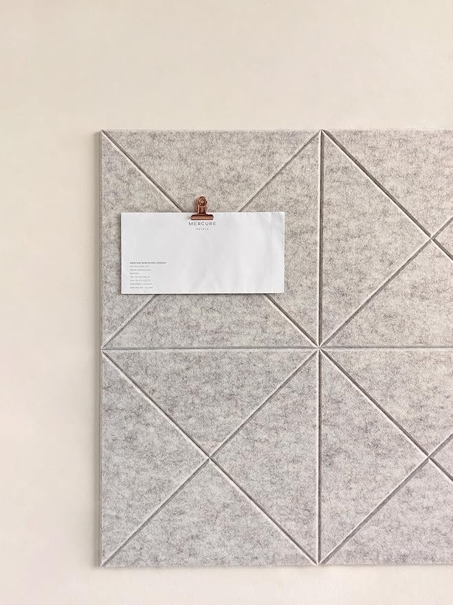Cork Board 24 x36 Alternative - 6 Pack Felt Wall Tiles with Safe Removable Adhesive Tabs, Cork Boards for Walls Cork Board for Home Office Pin Board Tack Board - Barista