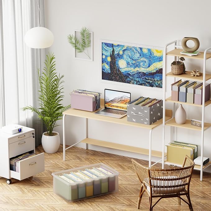 Plastic Hanging File Folders Legal Size,Heavy Duty 3" Expandable Legal Folders for Filing Cabinet,12 Pack Sturdy Extra Capacity Hang Folder with Tabs,Pastel Hanging File Organizer for File Box