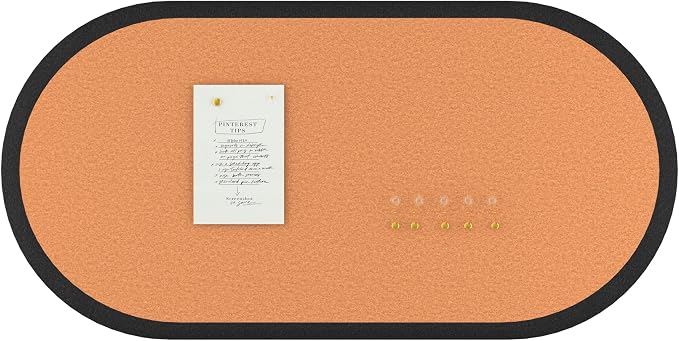 Felt Bulletin Board 47" x 24", Framed Cork Board Alternative with 30 Pins | Large Decorative Felt Pin Board with Frame, Vision Board for Office Home Bedroom Wall Decor, Photo Picture Display