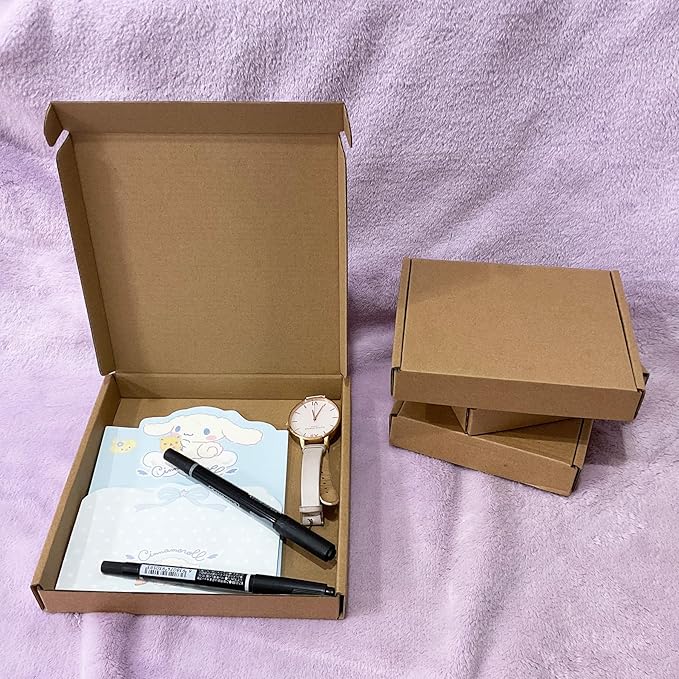7x7x1 inch Small Shipping Boxes 50 Pack, Brown Kraft Corrugated Cardboard Mailer Boxes Bulk for Packaging Business Mailing Gift，Mini Mailer Boxes for Packaging Supplies