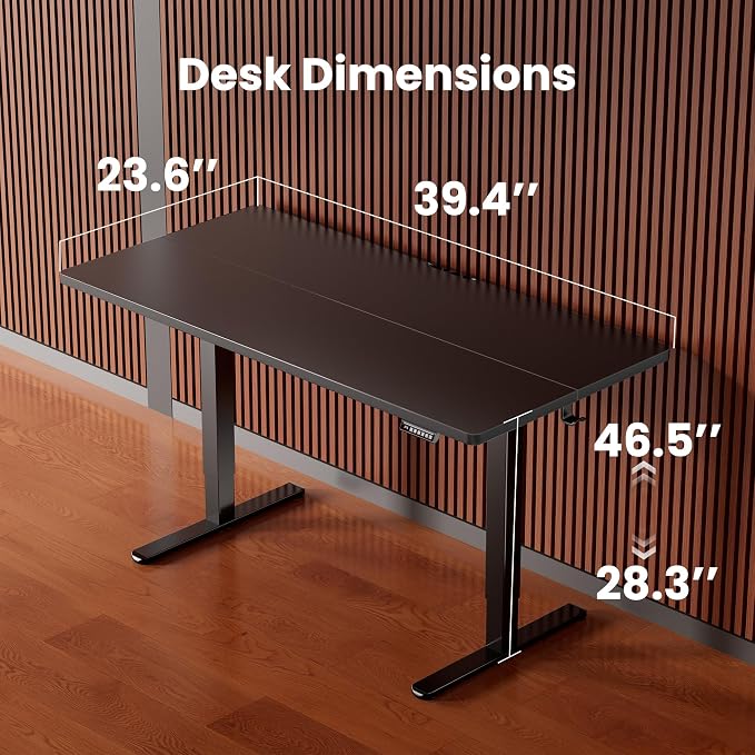 ErGear Height Adjustable Electric Standing Desk, 40 x 24 Inches Sit Stand up Desk, Memory Computer Home Office Desk, Black
