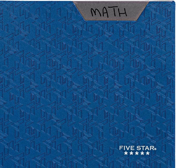 Five Star 2-Pocket Folder, Plastic Folder with Stay-Put Tabs and Prong Fasteners, Holds 8-1/2" x 11" Paper, Pacific Blue (72115) (Pack of 5)