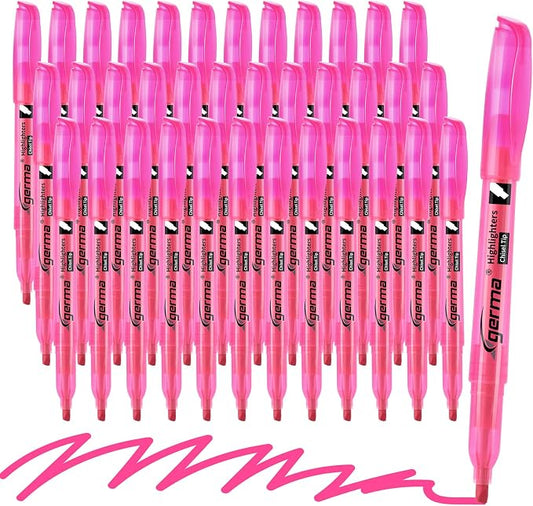 Cgerma Highlighters 36 Pack, Chisel Tip Pink Highlighter Bright Colors, Quickly Drying, Perfect for Students Kids Adults Highlighting in Classroom, School, Office