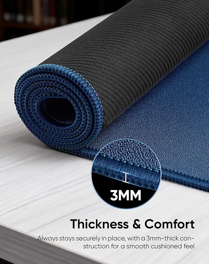 Waterproof Large Gaming Mouse Pad with Durable Stitched Edges, Non-Slip Rubber Base, Grainy Jacquard Mouse Mat Desk Pad for Home Office Gaming, 27.6"x11.8"x0.12", Matte Gray