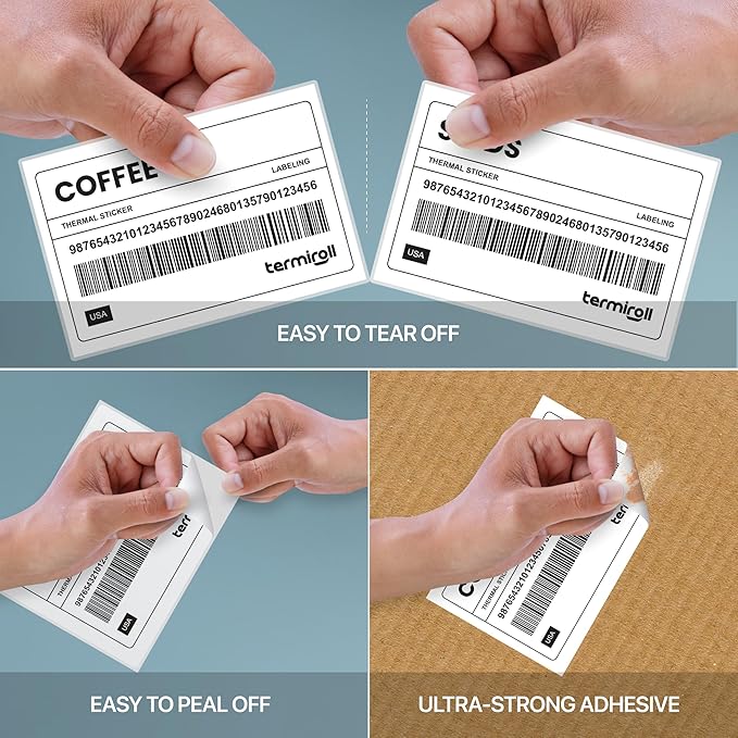 4x3 Direct Thermal Labels – 500 Labels/Roll, Product & Inventory Barcode Labels, No Ink Required, Smooth Feeding for Rollo, Zebra & MUNBYN Printers