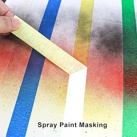 3 Pack Yellow Painters Tape - Masking Tape 1 Inch Wide - Multi-Surface, Smart Adhesion, Indoor & Outdoor - 270FT Total - Paint Tape for DIY, Labeling, Art, Car, General Purpose (#3910)
