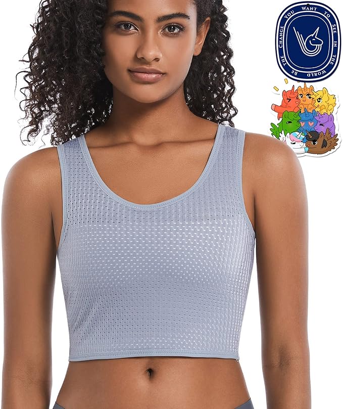 LGBT UNICORNS Chest Binder, Pullover Design Binder Trans, Moisture-Wicking, with 1PC Fragrance Card & 1PC Sticker, Black