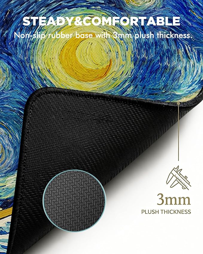 Mouse Pad, Desk Mat, 31.5x11.8in Large Mousepad, Starry Waves | Desk Pad with Stitched Edge & Rubber Non-Slip Bottom, Gaming Mouse Pad, Extended Mousepad for Home, Office