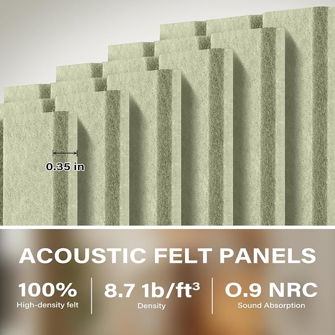 Large Felt Bulletin Board,47.2"x35.4" 12 Pack Cork Board Alternative-Sage | Felt Wall Tiles for Office & Home Decor,Pin Board for Walls with 30 Pcs Pushpins and 72 Adhesive Tabs