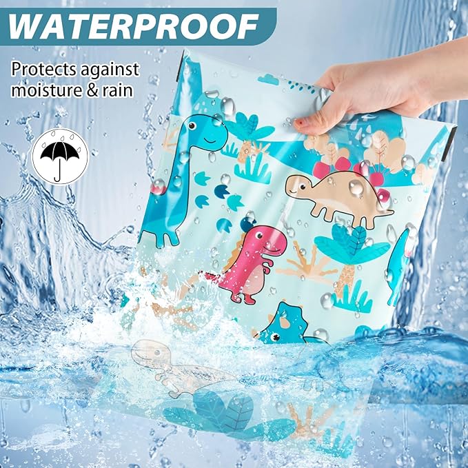 Oududianzi 100PCS Poly Mailers 10x13, Waterproof Shipping Bags, Thick Mailing Bags, Mailers Poly Bags, Shipping Envelopes, Cute Packaging Bags for Online and Offline Small business - Dinosaur
