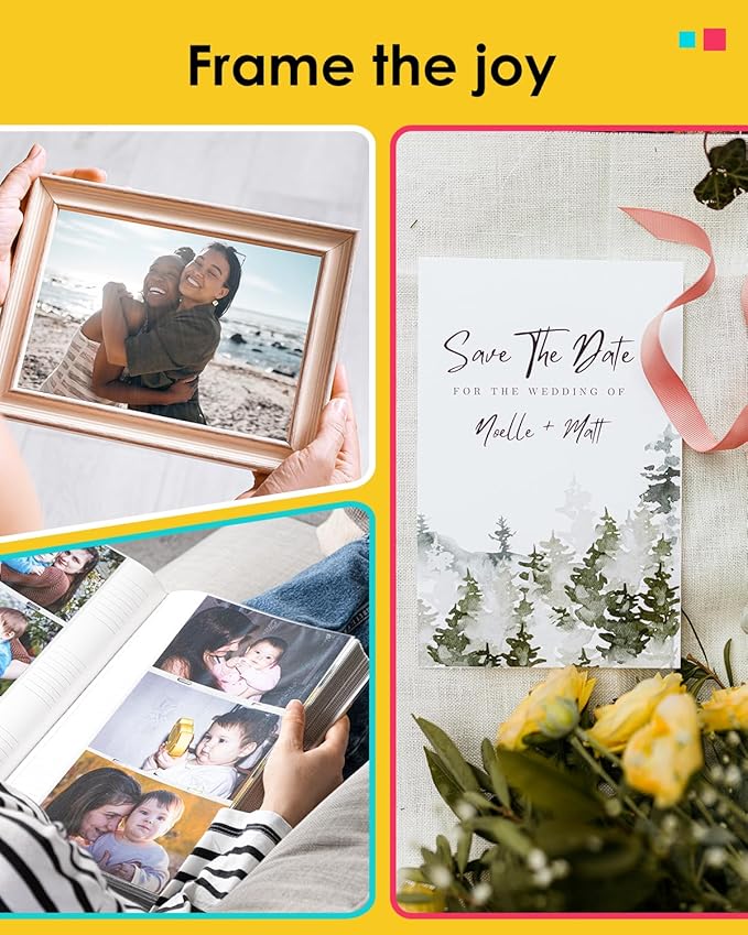 Compatible with Liene Amber M100/M200/M110/M210 4 x 6" Photo Printer 160 Sheets Photo Paper & 4 Ink Cartridges Refill, Only for DHP512/DHP513/DHP514/DHP515 Printer, Dye Sublimation, No Fade