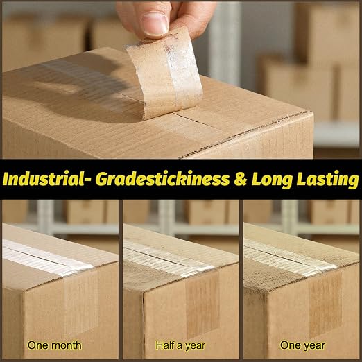 Clear Packing Tape, Heavy Duty Packaging Tape Refills 12 Rolls, 2 inch x 65 Yards, Shipping Tape Box Tape Mailing Tape for Shipping Packaging Moving Sealing and Storage