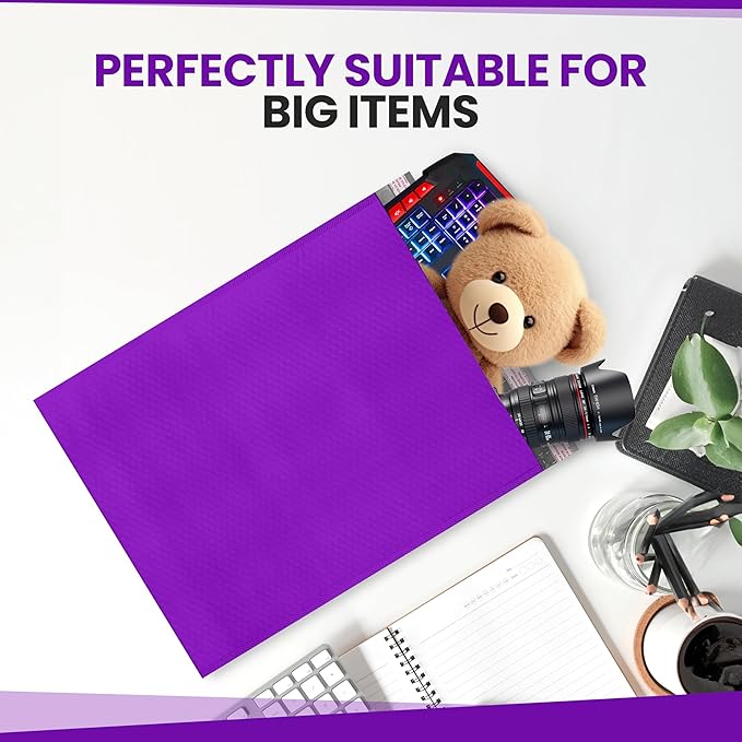 Purple Poly Bubble Mailers 14.50x20 Inch #7 | Self Seal Large Padded Envelopes | Air Cushioned Bubble Mailer | Usable Size 14.25x19 Inch | Waterproof Lightweight Mailing Shipping Bags | 15 Pack