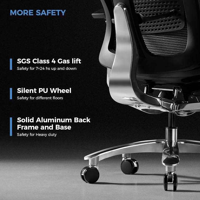 TOMU Genuine Leather Office Chair - Ergonomic Executive Office Chair for Boss and Manager, with Adjustable armrest, Headrest, Lumbar Support and Reclining Back- Luxury and Commercial