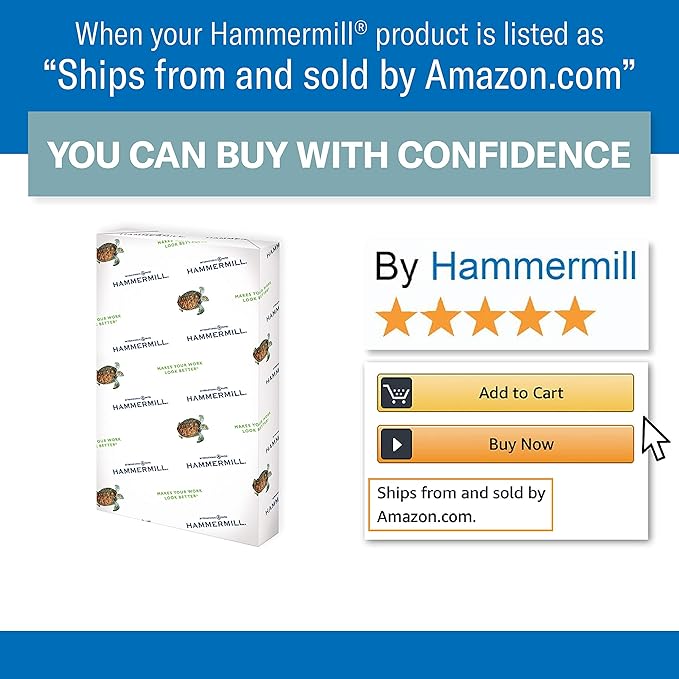 Hammermill Colored Paper, 20 lb Blue Printer Paper, 8.5 x 14 - Made in the USA, Pastel Paper, 103317C - 10 Ream (5,000 Sheets)