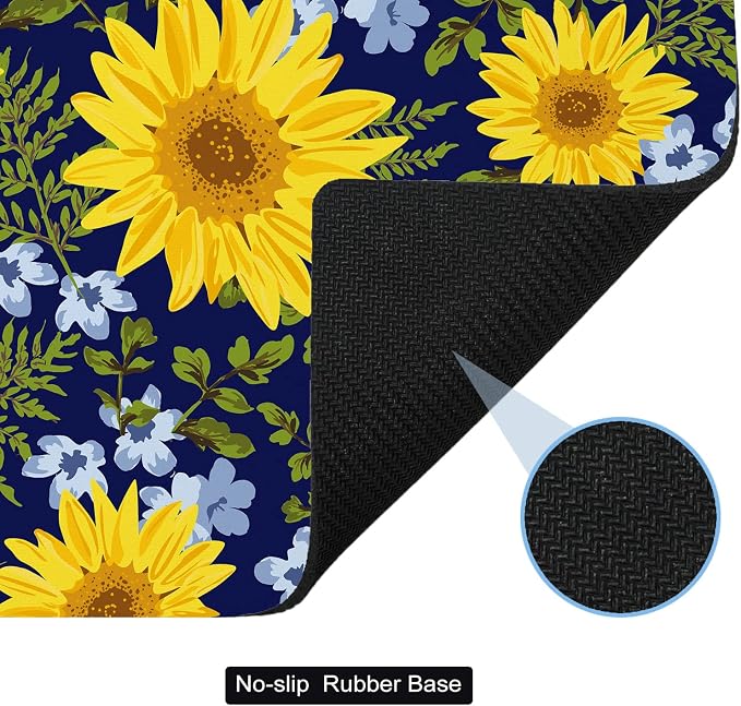 Small Mouse Pad Cute, Mini Mouse Pads for Wireless Mouse and Laptop, Travel Mousepad with Designs - Pretty Sunflowers, Portable Mousepads with Non-Slip Rubber Base for Women - 5.5 x 7 in