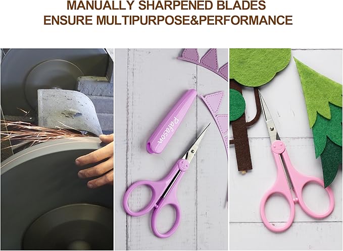 PAFASON Ultra Sharp Detail Scissor Set 2 PC Straight for Scrapbooking Quilting Sewing Knitting Embroidery Cross Stitch Crochet Thread Yarn Paper Fabric Detail Cutting Stainless Steel, Safety Case
