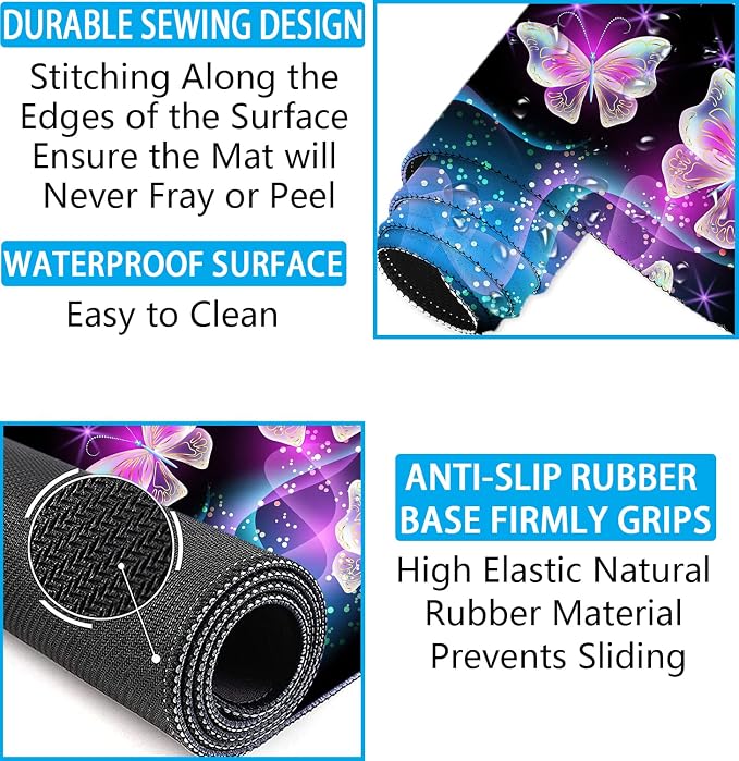 Large Mouse Pad with Wrist Rest, 4-in-1 Wrist Rest for Keyboard and Mouse | Non-Slip Waterproof Desk Mat Set, 35.4"x15.7" Desk Mat+Keyboard Wrist Rest+Mouse Wrist Support+Cup Coaster for Home Office