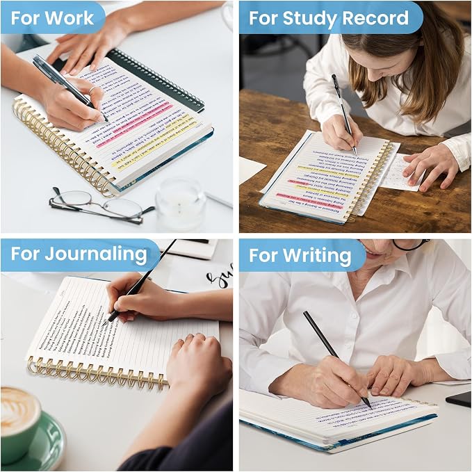 Spiral Notebook for Work Thick Hardcover Lined Journal for Note Taking | Auric Cascade 300 Pages (7.1"x10") B5 College Ruled Journal for Women & Writing, Fit for Office Home School Supplies