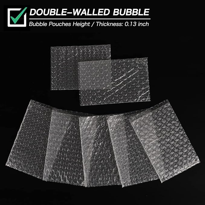50 Pack Bubble Out Bags, Ailengy 10x12 Inches Bubble Cushion Wrap Pouches, Double Walled Cushioning Bags Thickening Shockproof Foam Bags for Shipping, Storage, and Moving