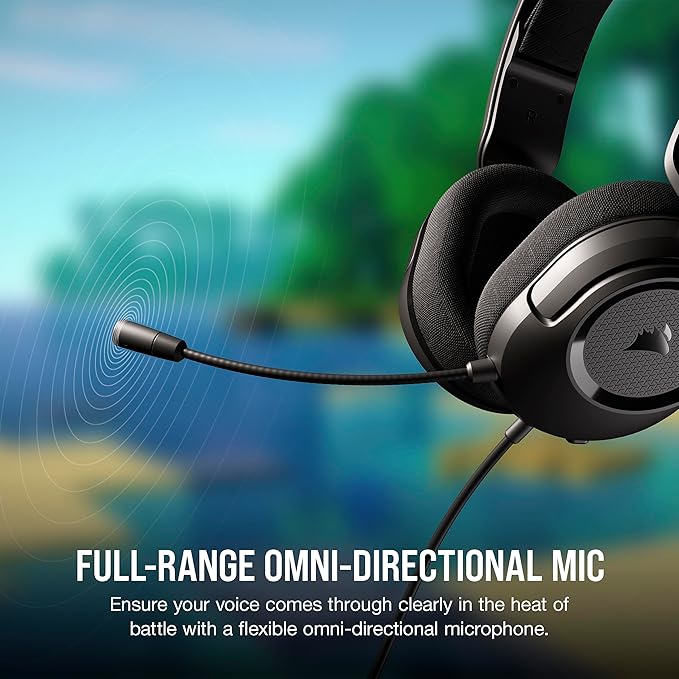 Corsair HS35 v2 Multiplatform Wired Gaming Headset – Flexible Omni-Directional Microphone – Universal 3.5mm Connection – PC, Mac, PS5, PS4, Xbox, Nintendo Switch, Mobile – Carbon