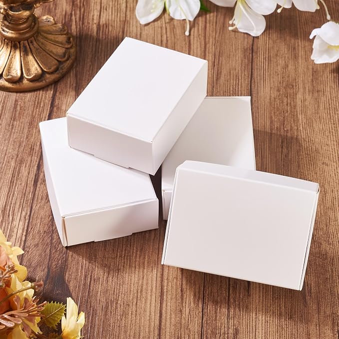 Craftdady 20pcs White Shipping Boxes 3.26"x2.36"x1.18" Foldable Paper Mailer Boxes for Small Business Small Gift Packaging Box for Moving Storage Jewelry Gift Box for Wrapping Mailing Present