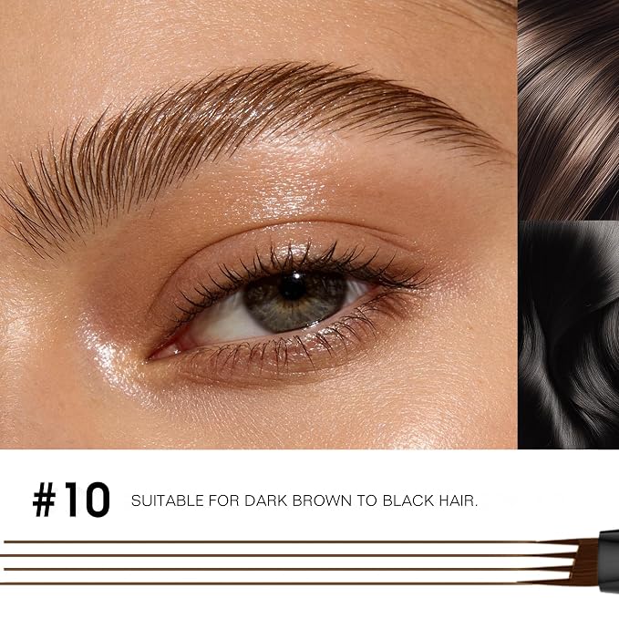 Eyebrow Pencil, 2Pcs Waterproof Microblading Eyebrow Pens, 4 Tip Precise Eye Brow Makeup Pen for Women to Effortlessly Create Hair Like Natural Brows, Non Dry Out and Last All Day (Dark Blonde)