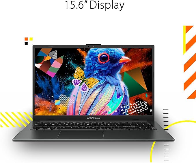 ASUS Vivobook Go 15.6” FHD Slim Laptop, AMD Ryzen 3 7320U Quad Core Processor, 8GB DDR5 RAM, 256GB SSD, Windows 11 Home, Fast Charging, Webcam Shield, Military Grade Durability, Black, E1504FA-AB34