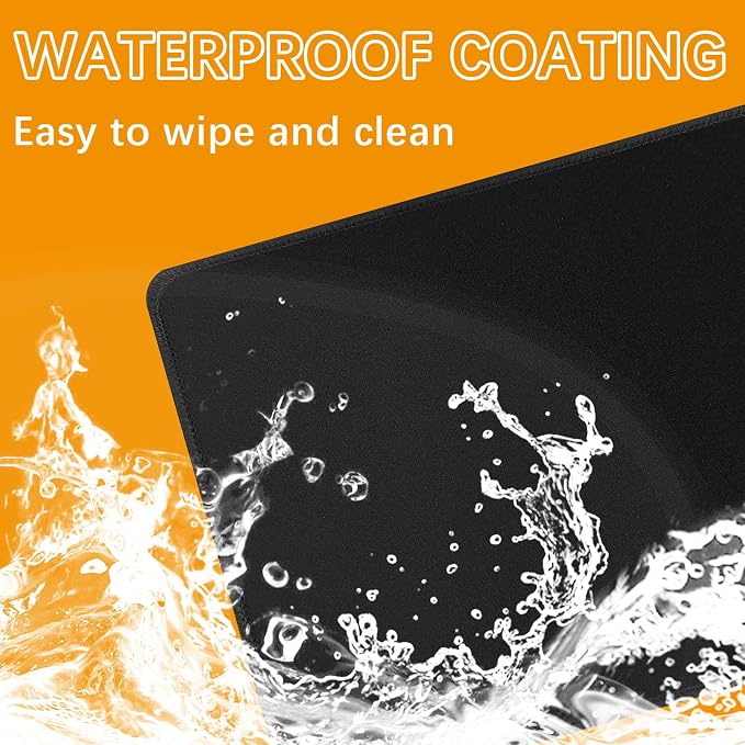 2 Pack Black Mouse pad Bulk with Stitched Edge,10.87x12.6 inches 3mm Thickness Premium Textured Non-Slip Rubber Base Washable for Office and Home Use