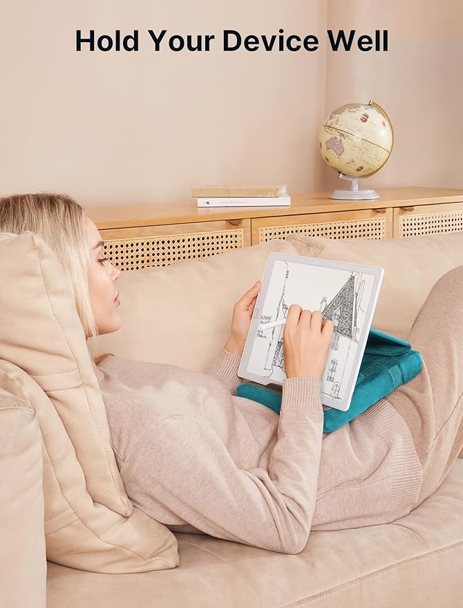 JSAUX Tablet Pillow Stand, Tablet Stand Holder Dock for Lap, Bed and Desk Compatible with iPad Pro 11 10.5 9.7 10.2 Air Mini, Kindle, Tablets, Phones, E-Reader, Books and More 4-10.9'' Devices Green