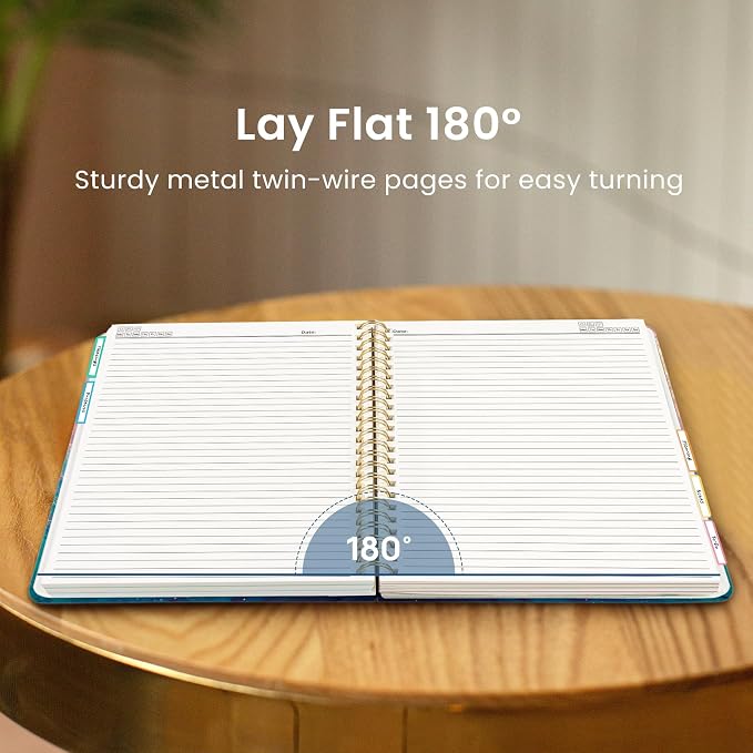 Large Spiral Notebooks for Work 5 Subject with Removable Dividers | 8.5" x 11" Pretty Hardcover Notebook Journal for Women, College Ruled, Perfect for Study & Office , 280 Pages, Galaxy Flow