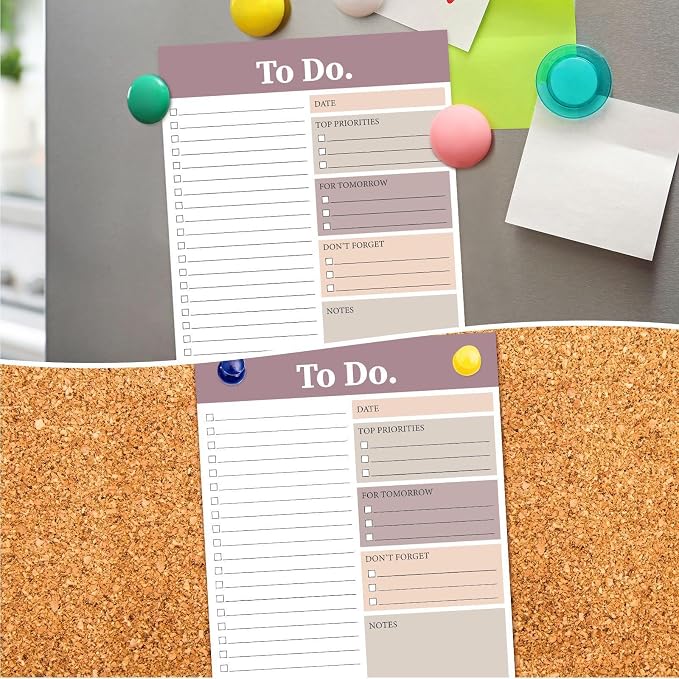 Spakon 300 Sheets Daily to Do List Notepad Notebook Library Card to Do Planner Checklist Memo Writing Pad Schedule Reminder Office Homework Planner for Task, 6" x 8(Elegant,White,Red)