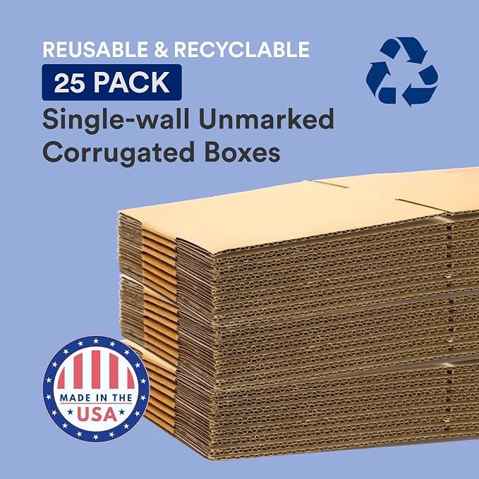 BOX USA Shipping Boxes 16"L x 14"W x 12"H, 25-Pack Medium Corrugated Cardboard Boxes for Shipping, Mailing, Packing, Packaging and Storage