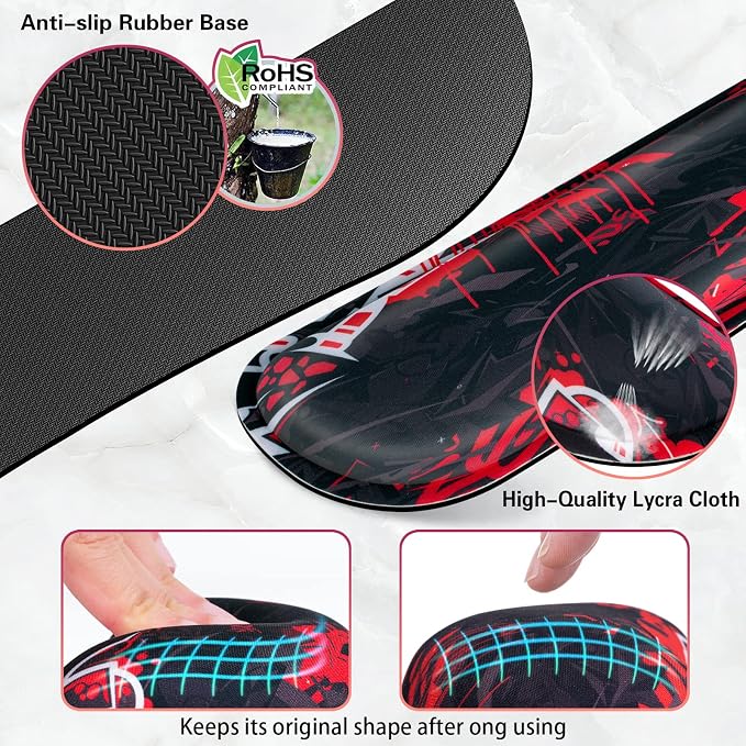 Canjoy Desk Mat with Keyboard and Mouse, Desk Pad with Wrist Rest Support | 4-in-1 Big Large Mouse Pad(35.4×15.7in) + Keyboard Wrist Rest + Coaster, Extended Keyboard Mat Computer Desk Pad Memory Foam