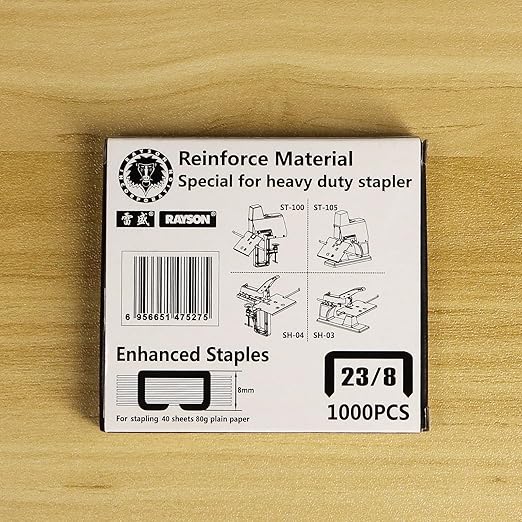Rayson Heavy Duty Staples, 5/16" Leg Length, 1/2" Width, 2000 Staples (40 Sheets)