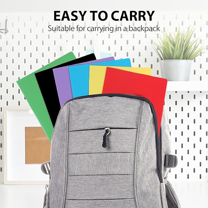 Plastic Folders with Pockets, 12 Pack Document Folders with Business Card Slot, 2 Pocket Folders Back to School Supplies for Kids, Office