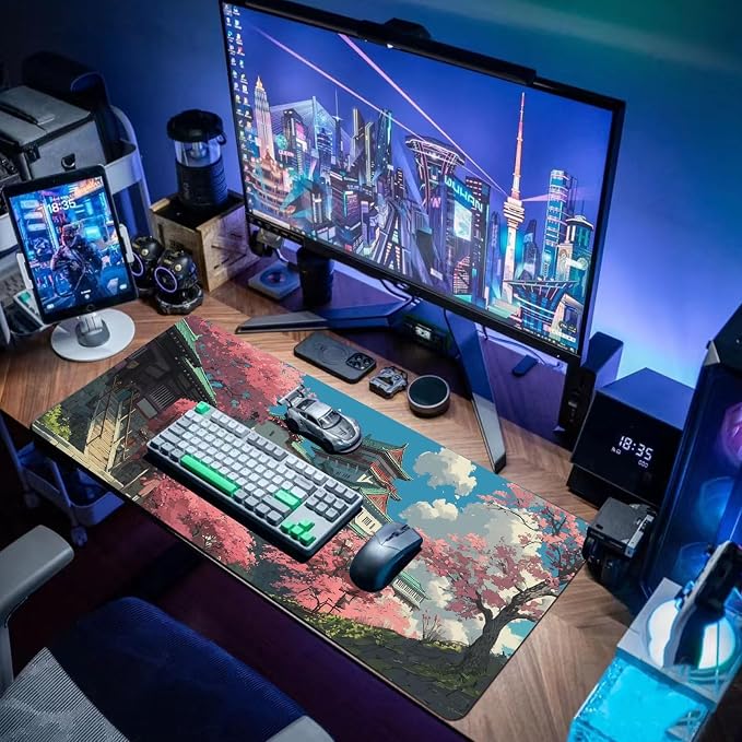 Desk Mat Mouse Pad Gaming Desk Pad XL Large Mouse Mat Office Decor Accessories (Pink B)