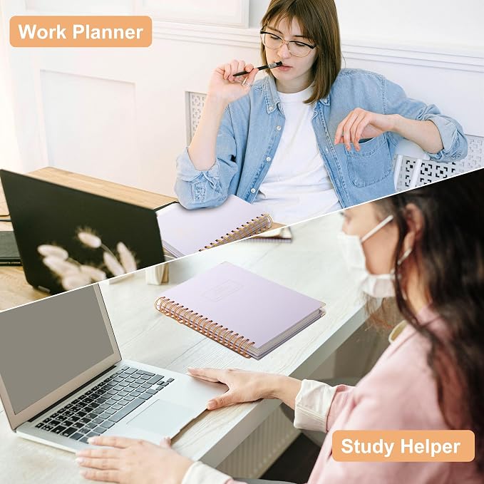 3 Pack Hardcover Spiral Notebooks for Work 240 Pages Notebook with Dividers | Multi 5 Subject Notebook College Ruled with Tabs, B5 Lined Journals for Writing, Back to School, Gifts, Pink&Purple&Blue