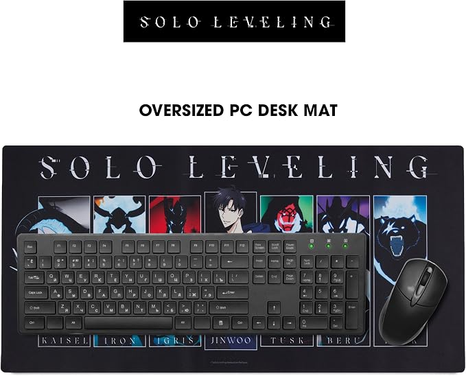 Solo Leveling Large Gaming Mouse Pad 31"x15" XL Computer Desk Mat, Anime | Solo Leveling anime gaming mouse pad, Oversized 31x15in smooth fabric top, stitched edges, non-slip rubber base.