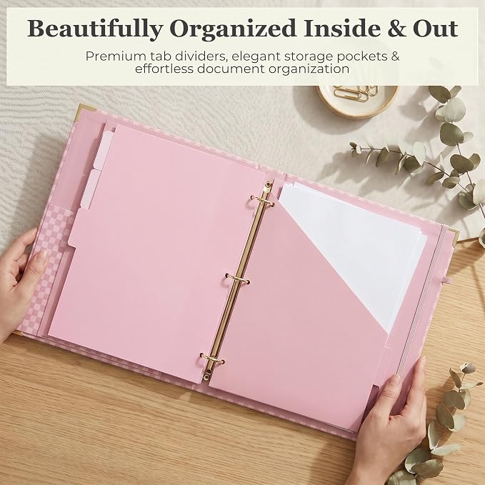 Aesthetic Clipboard Binder with Dividers - 3 Ring Organizer for Work | Sturdy Document Organizer, Clipboard Folder and Planner Folio for Streamlined School Projects, Notes and Office Productivity