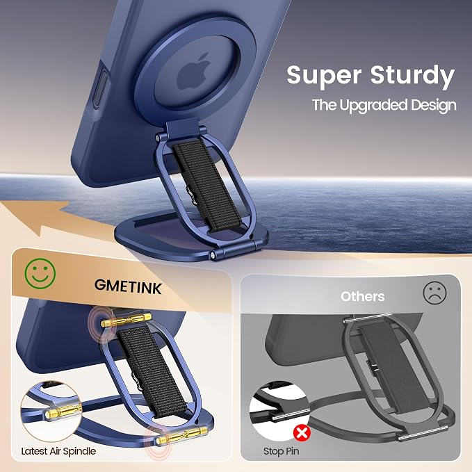 Foldable Double Sided Ring Magnetic Phone Grip & Kickstand (Blue)