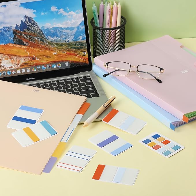 Mr. Pen- Sticky Index Tabs, 500 Pcs, 21 Sets, Colorful | Writable Colored Pages Markers Labels for Reading Notes, Books, Binders, Notebook, Folders and Classify Files